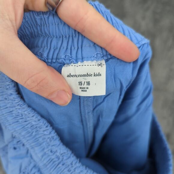 Abercrombie Kids Skort Size 15 16 Blue Eyelet Embroidered Ruffle Hem Preppy - Picture 3 of 7